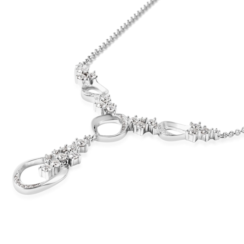 Lucy Quartermaine Volcan Exclusive  Silver White Topaz Drop Necklace