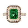 Thumbnail Image 1 of Le Vian 14ct Yellow Gold Emerald 0.80ct Diamond Double Halo Ring
