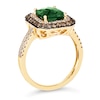 Thumbnail Image 2 of Le Vian 14ct Yellow Gold Emerald 0.80ct Diamond Double Halo Ring