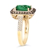 Thumbnail Image 3 of Le Vian 14ct Yellow Gold Emerald 0.80ct Diamond Double Halo Ring
