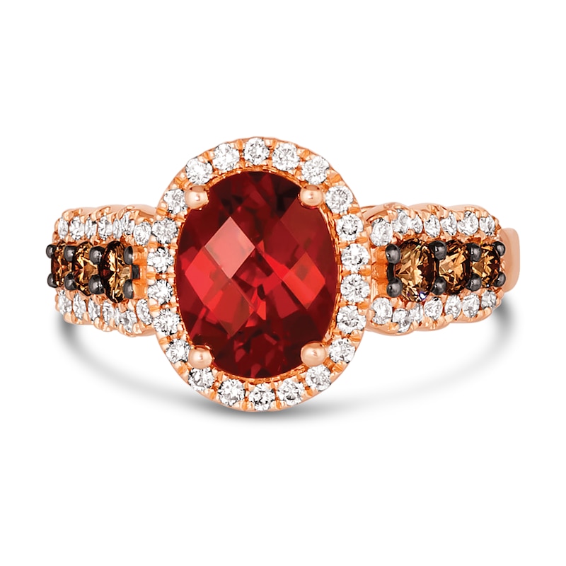 Le Vian 14ct Rose Gold Garnet 0.69ct Diamond Ring