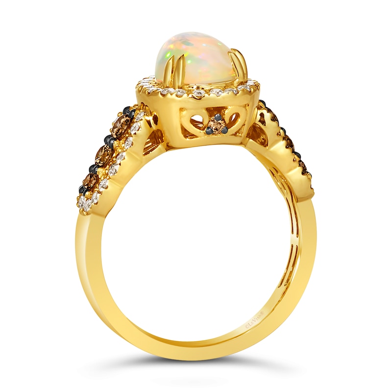 Le Vian 14ct Yellow Gold Opal 0.58ct Diamond Total Ring