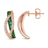 Thumbnail Image 1 of Le Vian 14ct Rose Gold Emerald 0.37ct Diamond Earrings