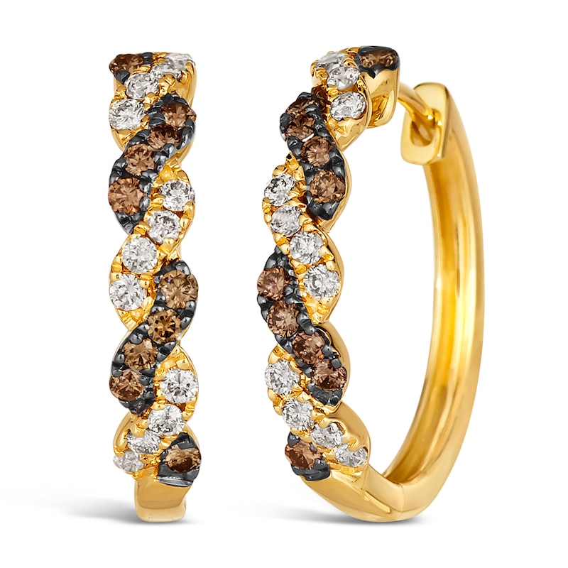 Le Vian 14ct Yellow Gold 0.69ct Diamond Hoop Earrings