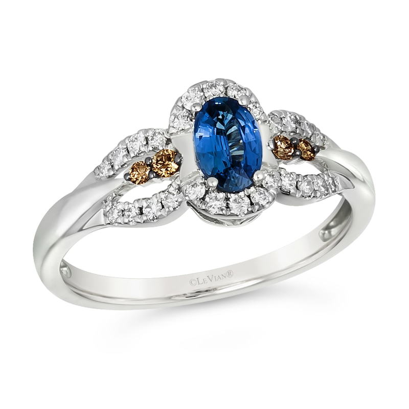 Le Vian 14ct White Gold Sapphire 0.23ct Diamond Ring