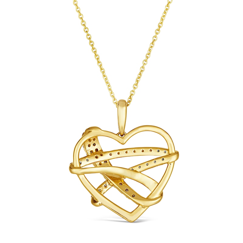 Le Vian 14ct Yellow Gold 0.45ct Diamond Heart Pendant