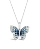 Thumbnail Image 0 of Le Vian Ombré 14ct White Gold Sapphire Butterfly Pendant
