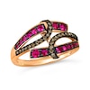 Thumbnail Image 0 of Le Vian 14ct Rose Gold Ruby 0.18ct Diamond Wrapped Ring