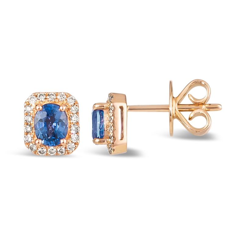 Le Vian 14ct Rose Gold Sapphire 0.18ct Diamond Earrings