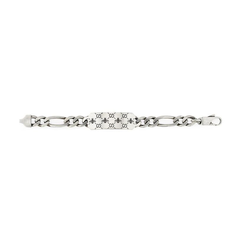 Gucci Signature Bee Sterling Silver 7 Inch Chain Bracelet