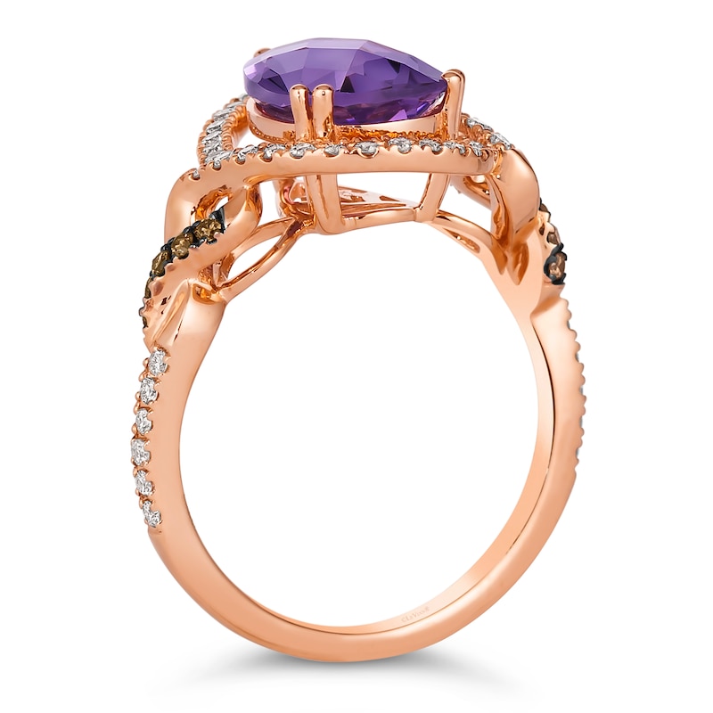 Le Vian 14ct Rose Gold Amethyst 0.37ct Diamond Ring