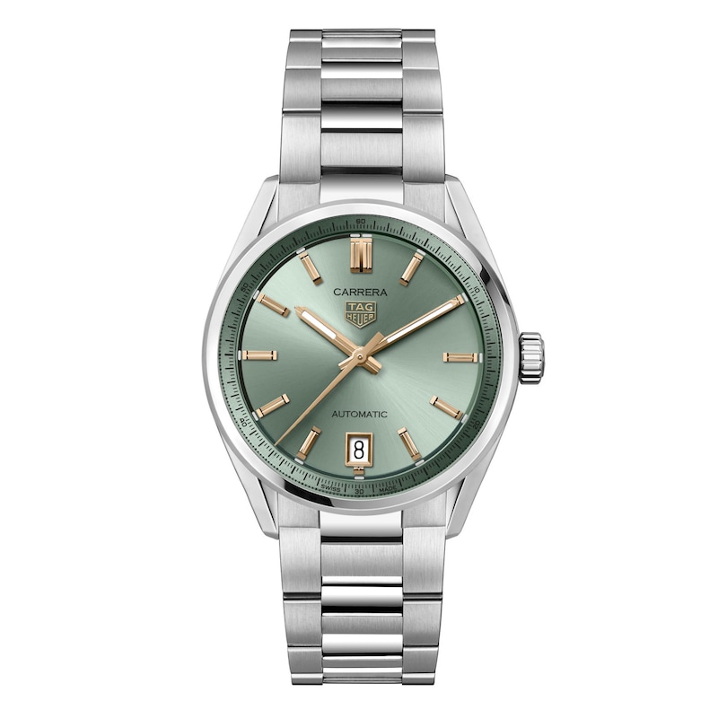 TAG Heuer Carrera Ladies' Stainless Steel Bracelet Watch with green face