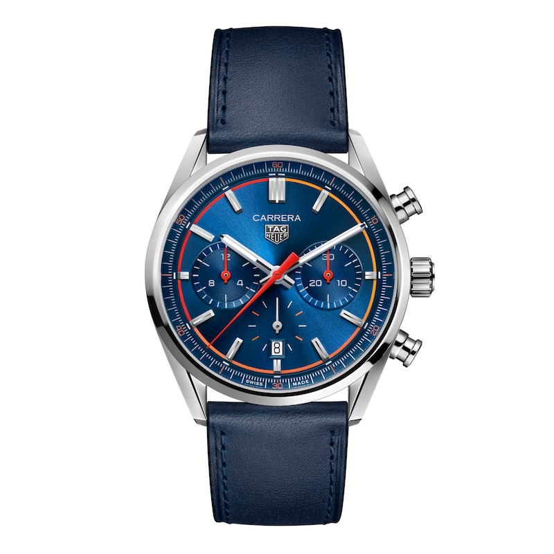 TAG Heuer Carrera Men's Blue Dial & Leather Strap Watch
