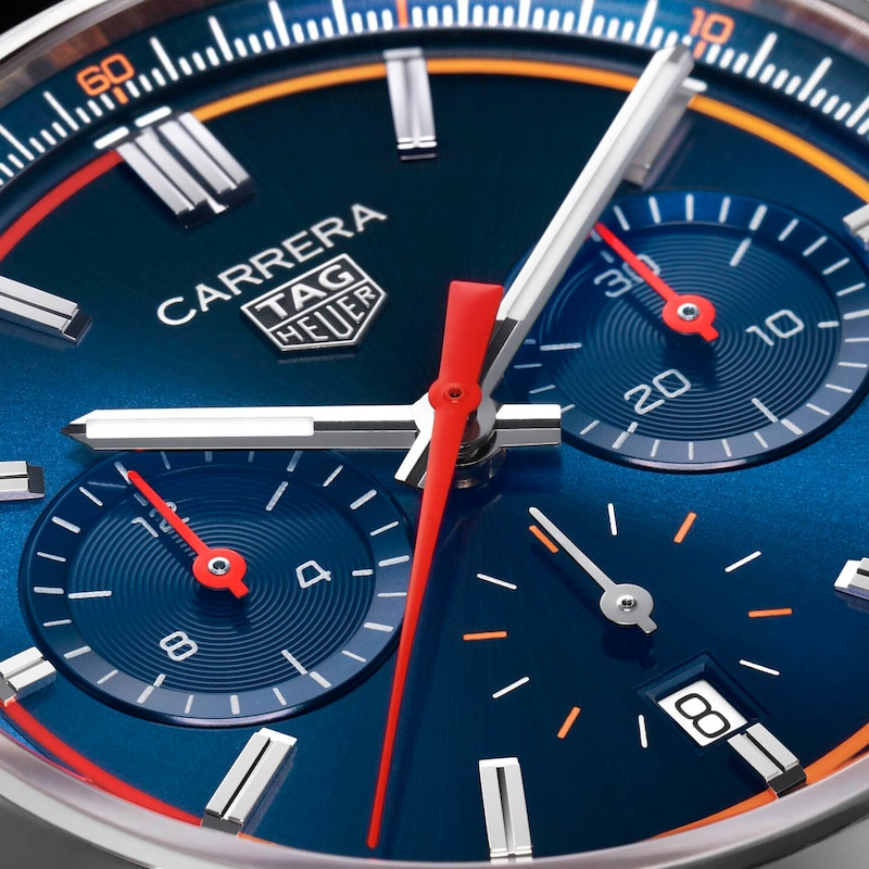 TAG Heuer Carrera Men's Blue Dial & Leather Strap Watch