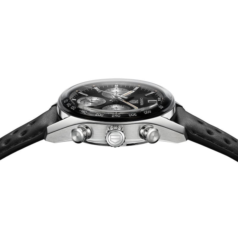 TAG Heuer Carrera Men's Black Calfskin Leather Strap Watch