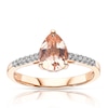 Thumbnail Image 0 of 9ct Rose Gold Morganite 0.06ct Diamond Pear Cut Ring