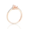Thumbnail Image 2 of 9ct Rose Gold Morganite 0.06ct Diamond Pear Cut Ring