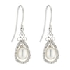 Thumbnail Image 0 of 9ct White Gold Cultured Freshwater Pearl & Diamond Drop Earrings