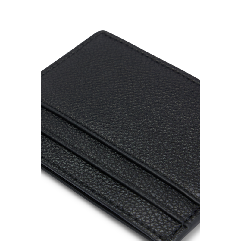 BOSS Men's Black Leather Rich Grain Embossed 8CC Card Holder