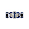 Thumbnail Image 2 of Gucci Interlocking Sterling Silver Green Enamel Unisex Ring (Sizes S-T)