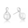 Thumbnail Image 0 of 9ct White Gold Cultured Freshwater Pearl & Diamond Twisted Earrings