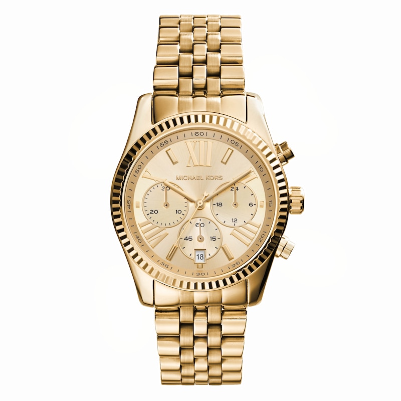 Michael Kors Lexington Gold-Tone Stainless Steel Watch