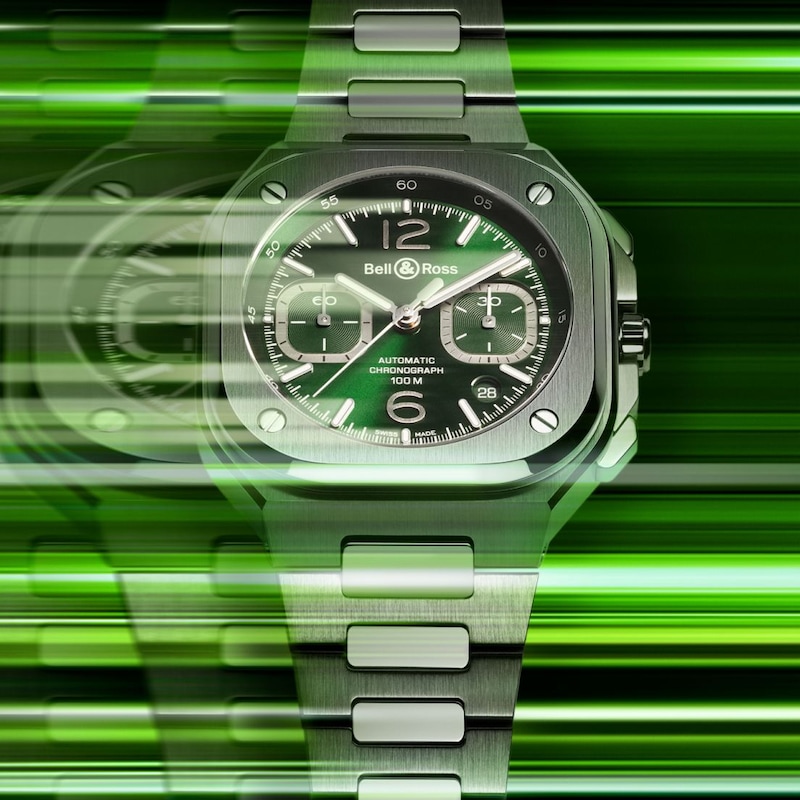 Bell & Ross BR 05 Chrono Green Dial & Stainless Steel Bracelet Watch
