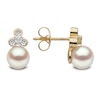 Thumbnail Image 1 of Yoko London Trend 18ct Yellow Gold Freshwater Pearl 0.16 Diamond  Earrings