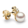 Thumbnail Image 2 of Yoko London Trend 18ct Yellow Gold Freshwater Pearl 0.16 Diamond  Earrings