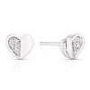 Thumbnail Image 0 of Sterling Silver 0.06ct Diamond Half Set Heart Stud Earrings