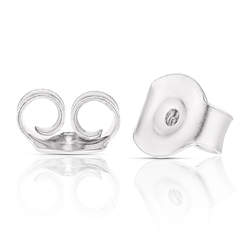 Sterling Silver 0.06ct Diamond Half Set Heart Stud Earrings