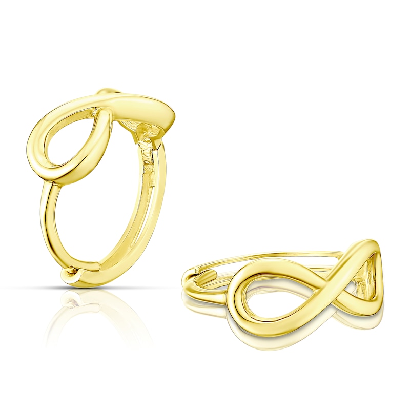 9ct Yellow Gold Eternity Symbol Hoop Earrings