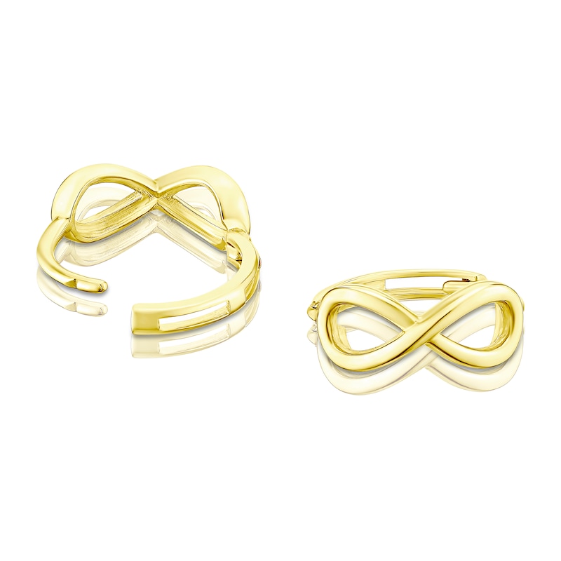 9ct Yellow Gold Eternity Symbol Hoop Earrings