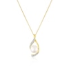 Thumbnail Image 0 of 9ct Yellow Gold Diamond & Pearl Figure Eight Pendant Necklace