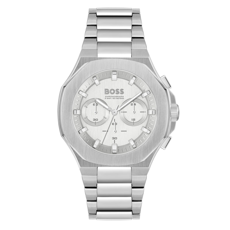 BOSS Taper Men's Chronograph White Dial & Stainless Steel Watch