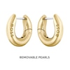 Thumbnail Image 1 of BOSS Leah Gold IP Freshwater Pearl Huggie Drop Earrings