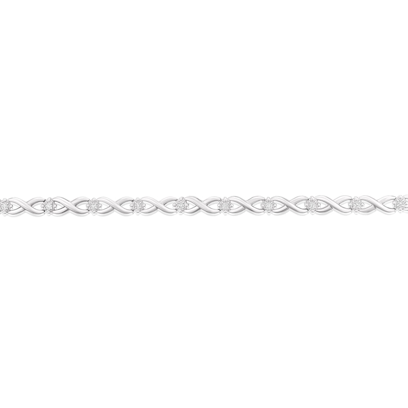 Sterling Silver 0.25ct Diamond Infinity Bracelet