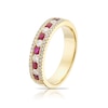 Thumbnail Image 1 of 9ct Yellow Gold Ruby 0.33ct Diamond Channel Set Eternity Ring