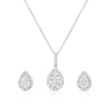 Thumbnail Image 0 of 9ct White Gold 0.50ct Diamond Pear Shape Cluster Earrings & Pendant Set