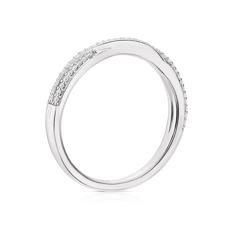 9ct White Gold 0.12ct Diamond Twist Eternity Ring