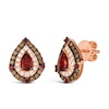 Thumbnail Image 0 of Le Vian 14ct Rose Gold 0.69ct Diamond & Garnet Pear Shape Stud Earrings