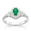 Thumbnail Image 0 of Le Vian 14ct White Gold 0.23ct Diamond & Oval Emerald Halo Ring