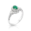 Thumbnail Image 1 of Le Vian 14ct White Gold 0.23ct Diamond & Oval Emerald Halo Ring