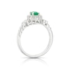 Thumbnail Image 2 of Le Vian 14ct White Gold 0.23ct Diamond & Oval Emerald Halo Ring