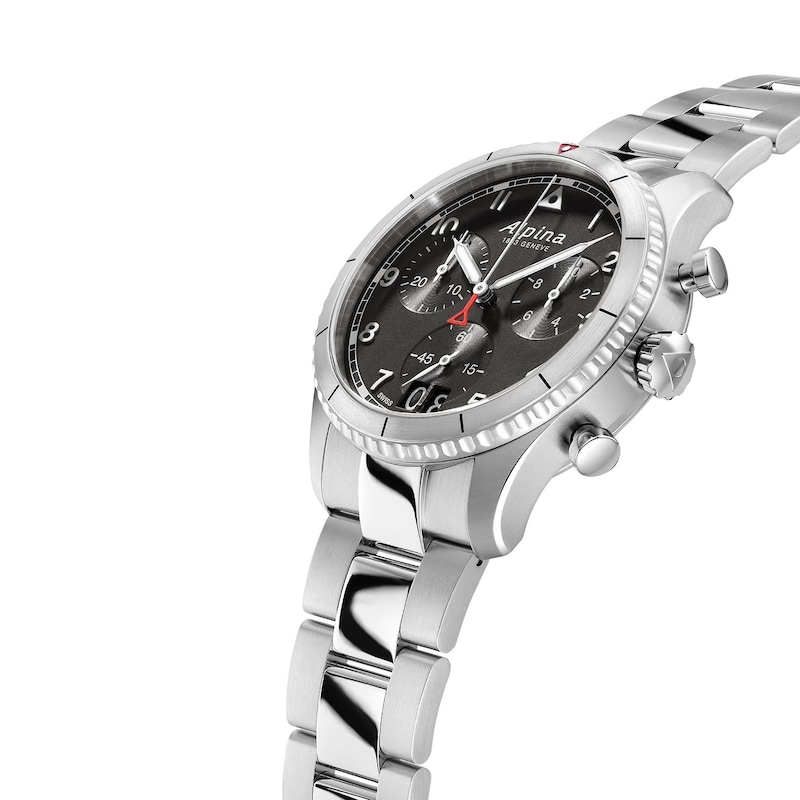 Alpina Startimer Men's Black Dial & Stainless Steel Bracelet Watch