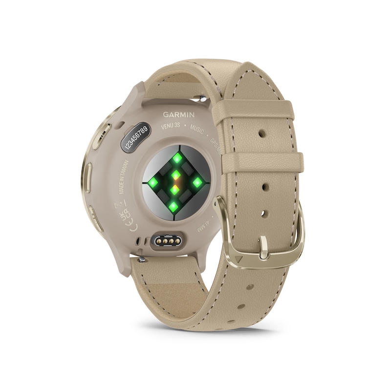 Garmin Venu 3 Tan Leather Strap Smartwatch