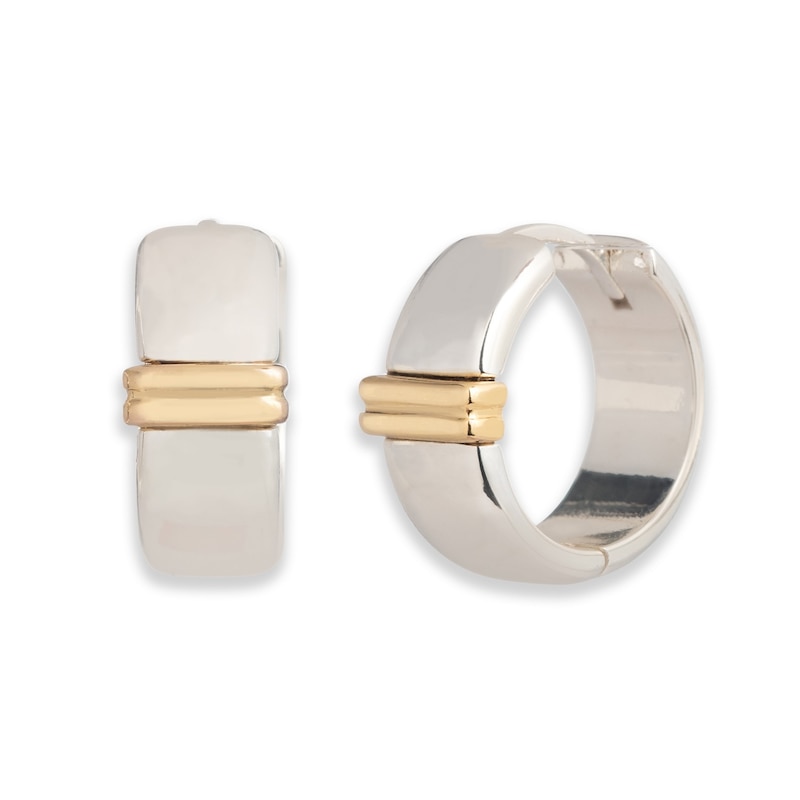 Lauren Ralph Lauren Sterling Silver & Gold-Tone Huggie Hoop Earrings