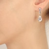 Thumbnail Image 1 of CARAT* LONDON Kendall White Gold Plate Round & CZ Pear Drop Earrings