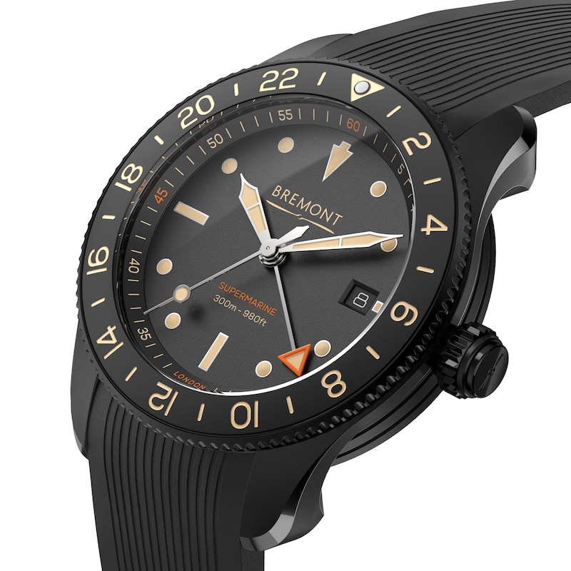 Bremont Supermarine S302 Jet Black Rubber Strap Watch