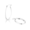Thumbnail Image 0 of 9ct White Gold 23mm Square Edge Oval Creole Hoop Earrings